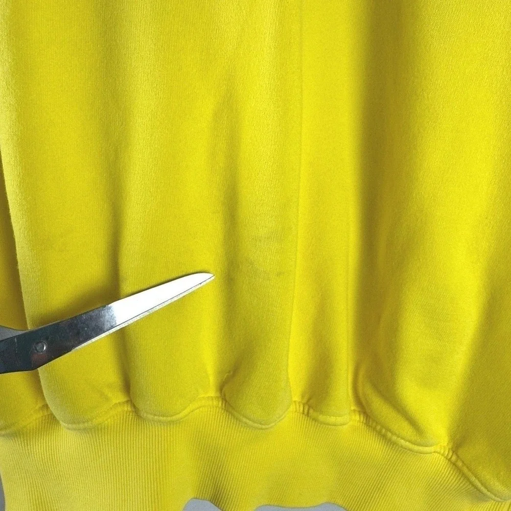 SoulCycle Graphic Sweatshirt Medium Yellow 100% Cotton Made in USA Y2K Skater 90